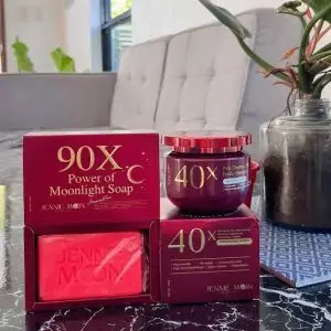 𝐉𝐞𝐧𝐧𝐢𝐞 𝐌𝐨𝐨𝐧 𝟗𝟎𝐗 𝐏𝐨𝐰𝐞𝐫 𝐨𝐟 𝐌𝐨𝐨𝐧𝐥𝐢𝐠𝐡𝐭 𝐒𝐨𝐚𝐩 40 x power of moonlight body cream 1Combo